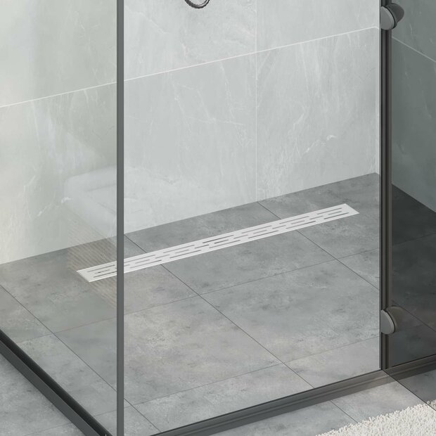 Doucheafvoer Glasdeksel met 360&deg; Sifon Zilver 80 cm 1