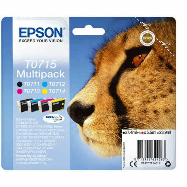 Originele inktcartridge Epson T0715 Multicolour Geel Zwart Cyaan Magenta 1