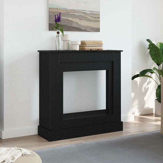 Haardombouw 90x30x90 cm spaanplaat zwart eikenkleurig 1