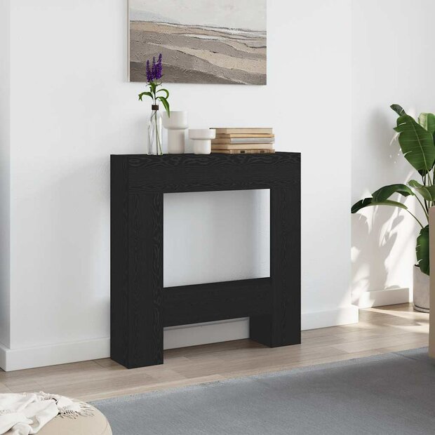 Haardombouw 81x18x82 cm spaanplaat zwart eikenkleurig 1