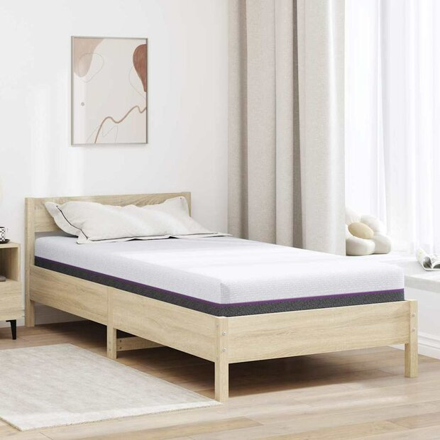 Matras Wit en Grijs 90 x 200 cm Jacquard stof 1