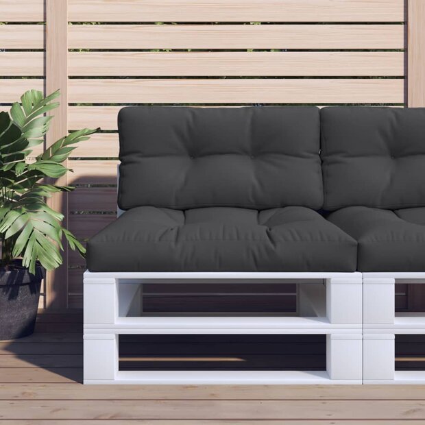 Palletkussen 80x40x12 cm stof zwart 1