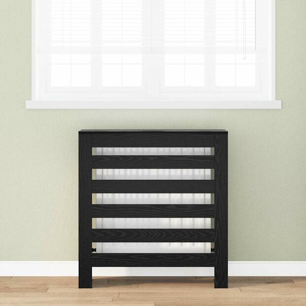 Radiatorafdekking Zwart Eiken 78 x 20 x 82 cm Bewerkt hout 1