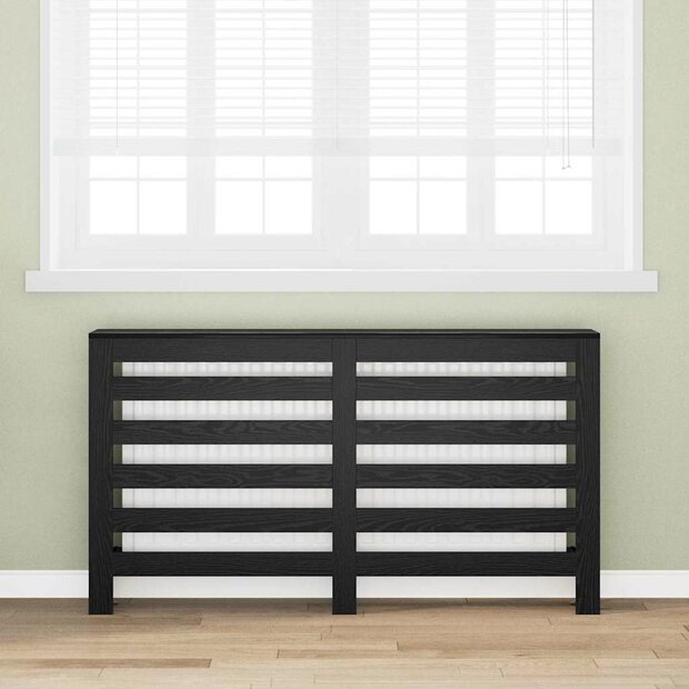Radiatorafdekking Zwart Eiken 149 x 20 x 82 cm Bewerkt hout 1