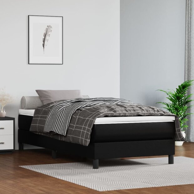 Pocketveringmatras medium 90x200x20 cm kunstleer zwart 1
