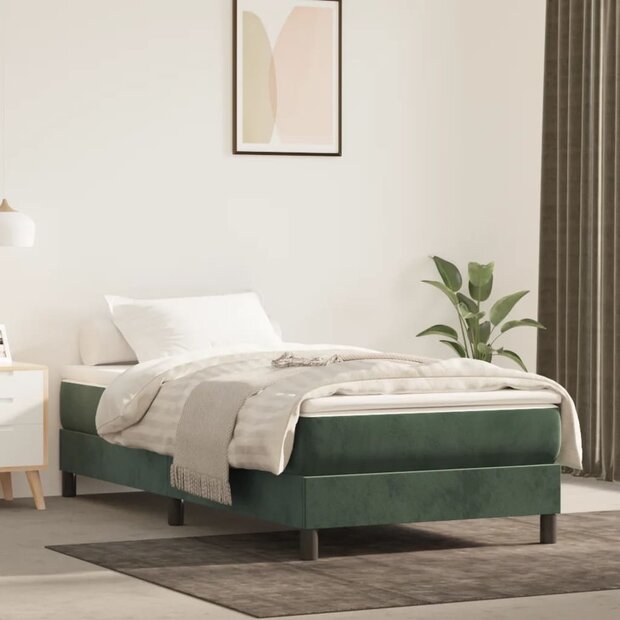 Pocketveringmatras medium 90x200x20 cm fluweel donkergroen 1