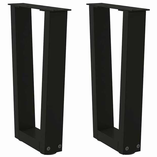 Salontafelpoten 2 st V-vormig 28x(42-43,3) cm staal zwart 1