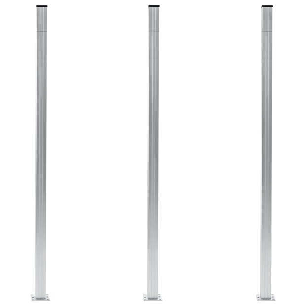 Schuttingpalen 3 st 185 cm aluminium 1