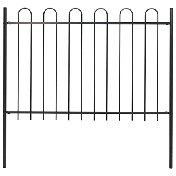 Tuinhek met ringtop staal 181x120 cm zwart 1