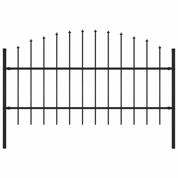 Tuinhek met speerpunt staal 170x100 cm zwart 1
