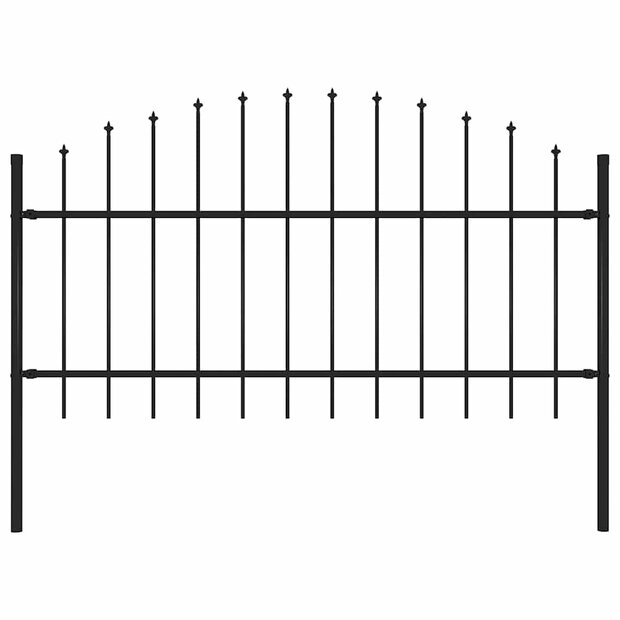 Tuinhek met speerpunt staal 170x125 cm zwart 1