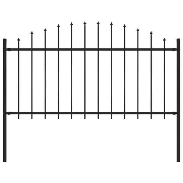 Tuinhek met speerpunt staal 170x150 cm zwart 1