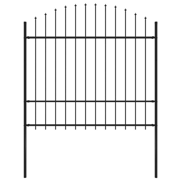 Tuinhek met speerpunt staal 170x175 cm zwart 1