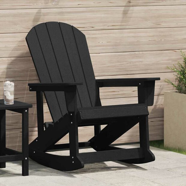 Adirondack Schommelstoel Zwart 92 x 73,5 x 92 cm HDPE 1