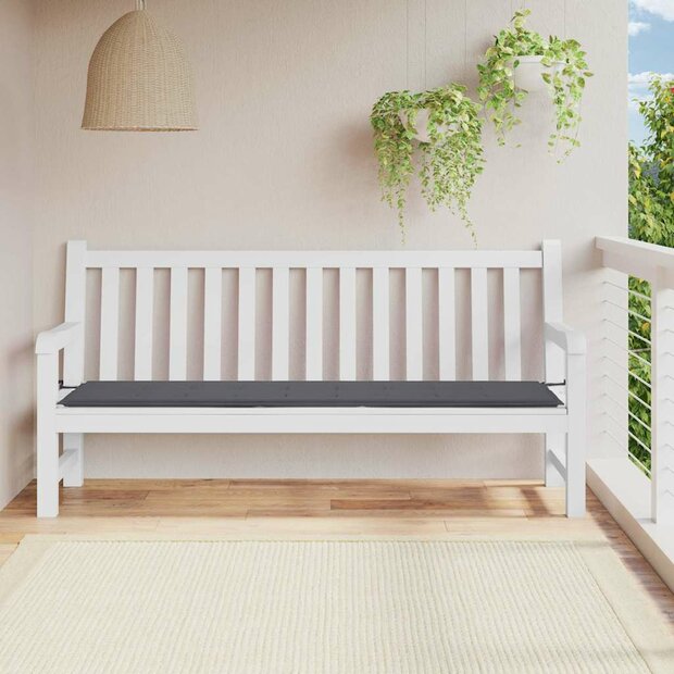 Tuinbankkussen 200x50x4 cm oxford stof antracietkleurig 1