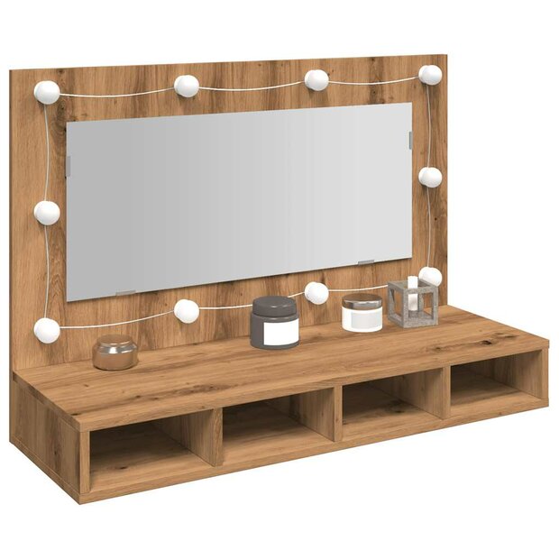 Spiegelkast met LED Artisan Eiken 90x31,5x62 cm 1