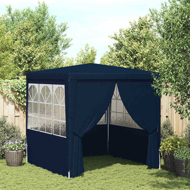 Partytent met zijwanden professioneel 90 g/m&sup2; 2,5x2,5 m blauw 1
