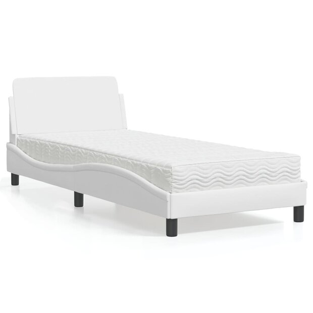 Bed met matras "Dover" kunstleer wit 80x200 cm 1