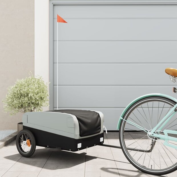Fietstrailer 30 kg ijzer zwart en grijs 1
