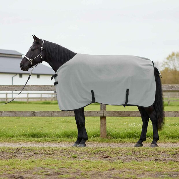 Paardendeken Volledig Lichtgrijs en Roze Polyester 1