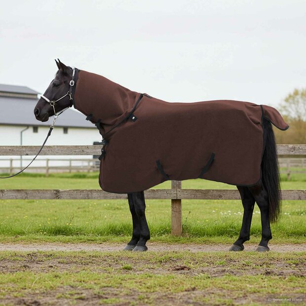 Paardendeken Volledig Donkerbruin Polyester 1