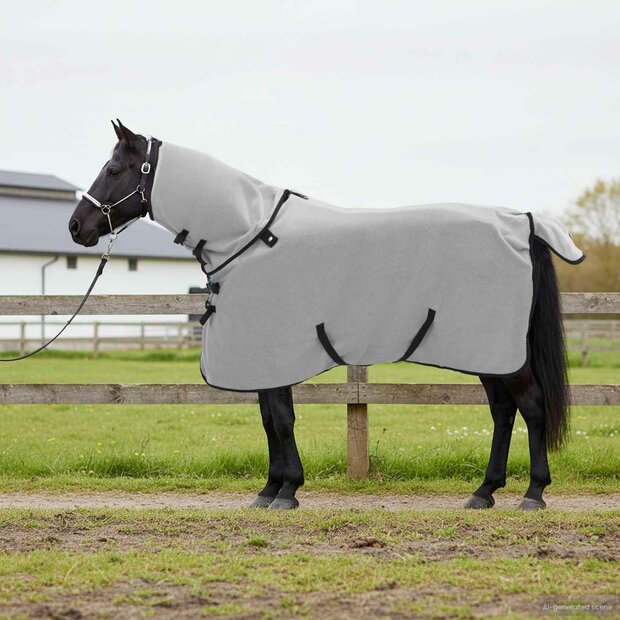 Paardendeken Volledig Lichtgrijs en Roze Polyester 1