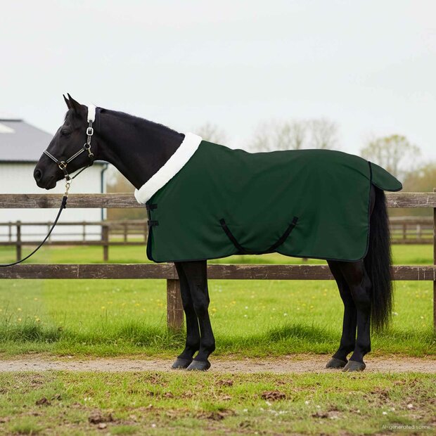 Paardendeken Volledig Donkergroen 105 cm Polar fleece 1