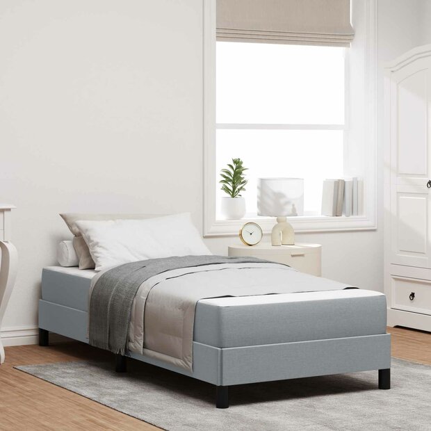 Boxspringbed met matras Lichtgrijs 90 x 190 cm Stof 1