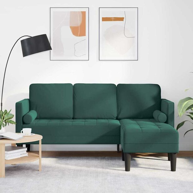 Bankstel met kussen Donkergroen Polyester 1