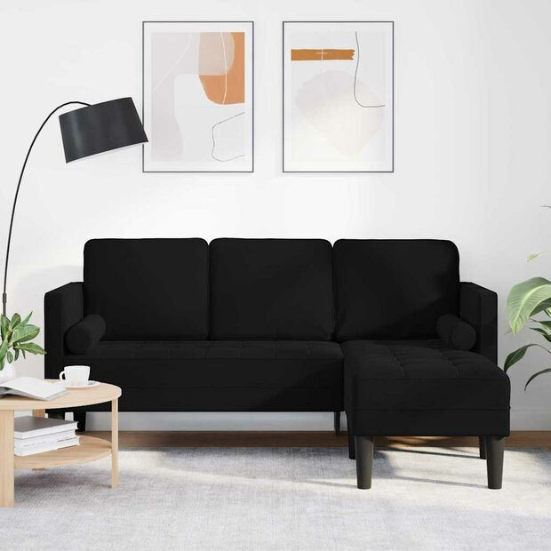 Bankstel met kussen Zwart Polyester 1
