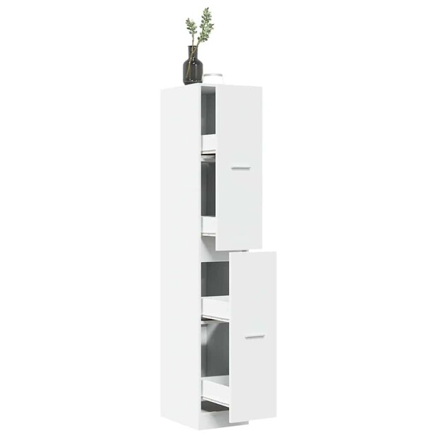 Apothekerskast Wit 30x41x174,5 cm Bewerkt Hout 1