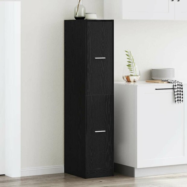 Apothekerskast Zwart Eiken 30x41x144,5 cm Bewerkt Hout 1