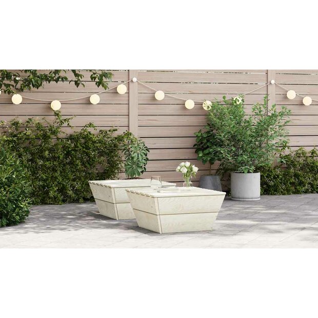 Tuintafels 2 st 60x60x30 cm ge&iuml;mpregneerd vurenhout 1