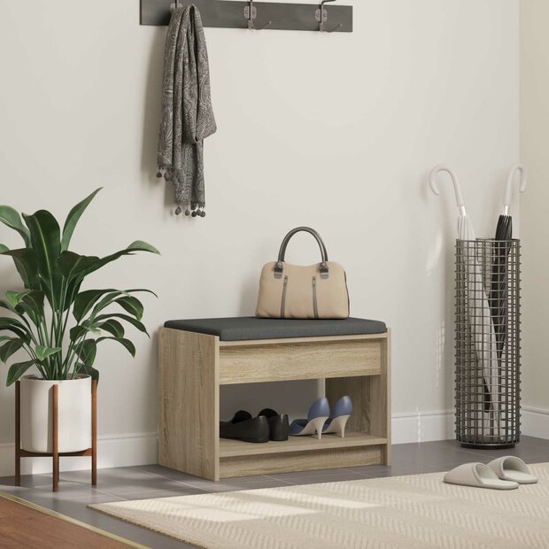 Halbank met kussen met plank Sonoma Eiken 63 x 38 x 45 cm 1