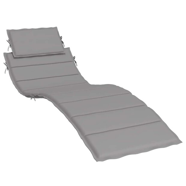 Ligbedkussen 186x58x4 cm oxford stof grijs 1