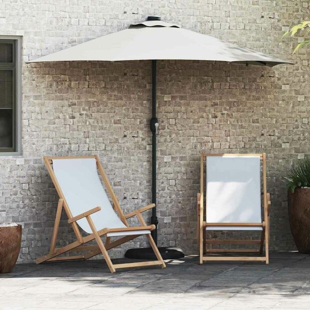 Tuinparasol Zand 294 x 150 x 223 cm Polyester en staal 1