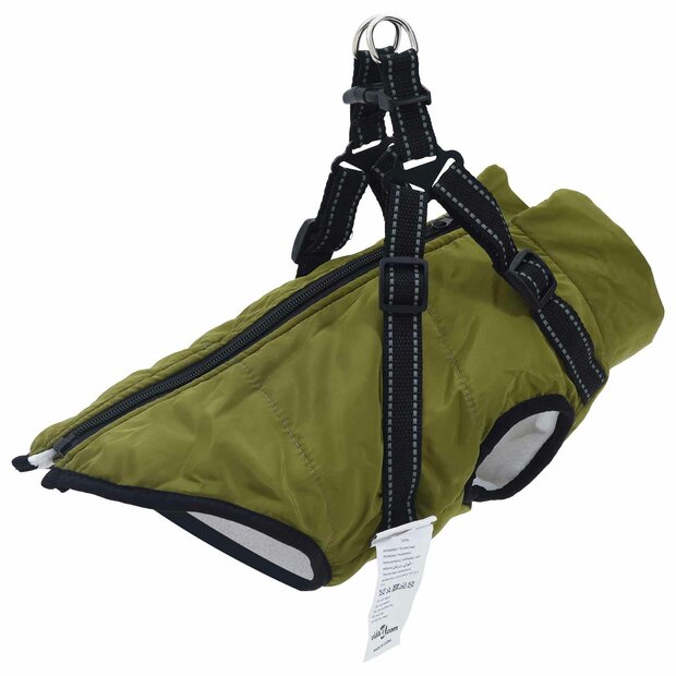 Hondenjas met harnas Legergroen L36 Fleece en polyester 1