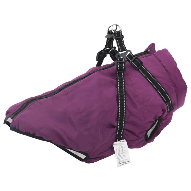 Hondenjas met harnas Paars L44 Fleece en polyester 1