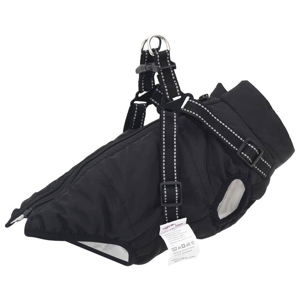 Hondenjas met harnas Zwart L32 Fleece en polyester 1
