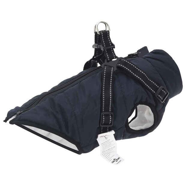 Hondenjas met harnas Marineblauw L24 Fleece en polyester 1