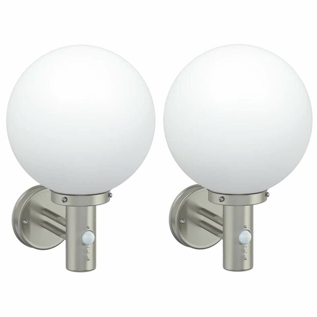 Buiten Wandlamp 2 pcs Zilver 28 x 25 x 38 cm 1
