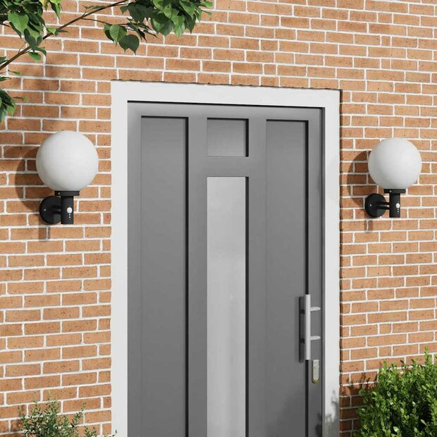 Buiten Wandlamp 2 pcs Zwart 28 x 25 x 38 cm 1