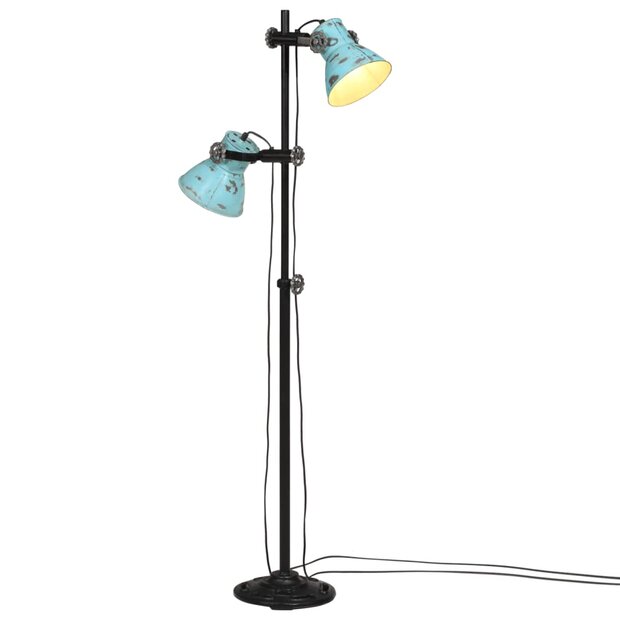 Vloerlamp 25 W E27 25x25x90/140 cm verweerd blauw 1