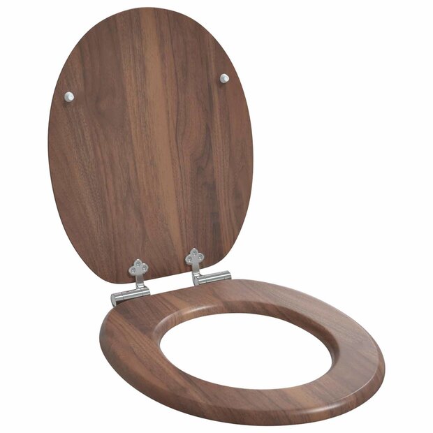 Zachte sluit toiletbril Bruin 44 x 38 cm MDF-plaat 1