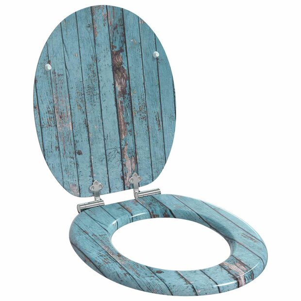 Zachte sluit toiletbril Blauw 44 x 38 cm MDF-plaat 1