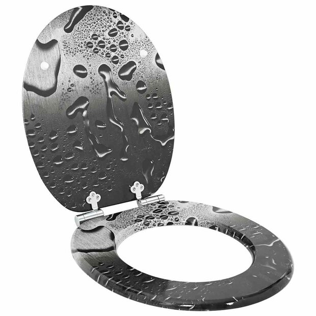 Zachte sluit toiletbril Grijs 44 x 38 cm MDF-plaat 1