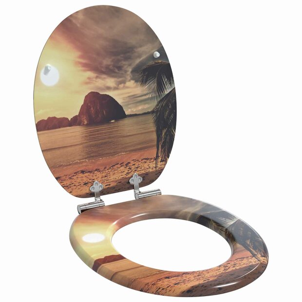 Zachte sluit toiletbril Oranje 44 x 38 cm MDF-plaat 1