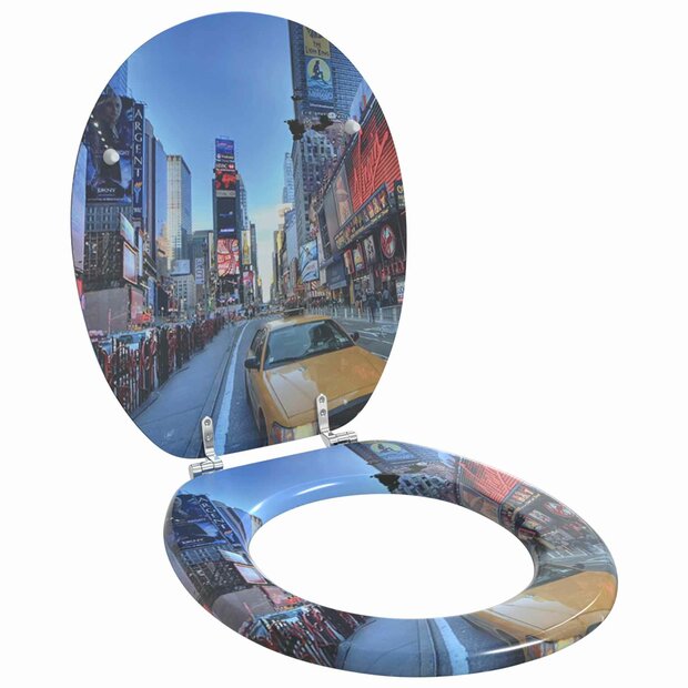 Zachte sluit toiletbril Multikleur 44 x 38 cm MDF-plaat 1