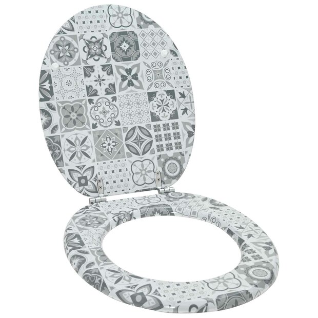 Zachte sluit toiletbril Grijs 44 x 38 cm MDF-plaat 1
