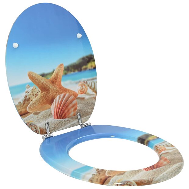 Zachte sluit toiletbril Lichtblauw 44 x 38 cm MDF-plaat 1